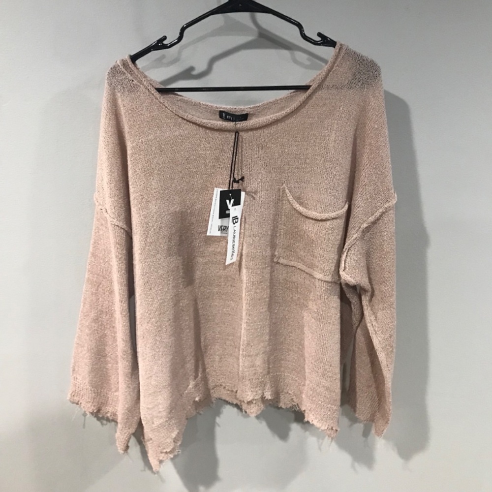Laurie Belles Easy Days Loose Knit top VeryJ - Tan - Large